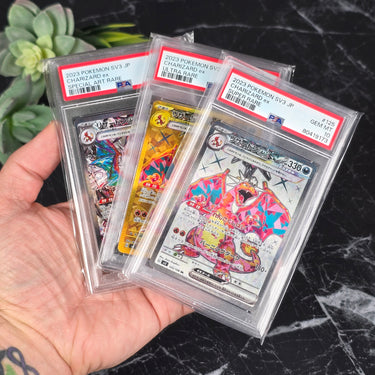 2023 Pokemon Japanese SV3 Ruler of the Black Flame Charizard SET (3 cards) PSA 10